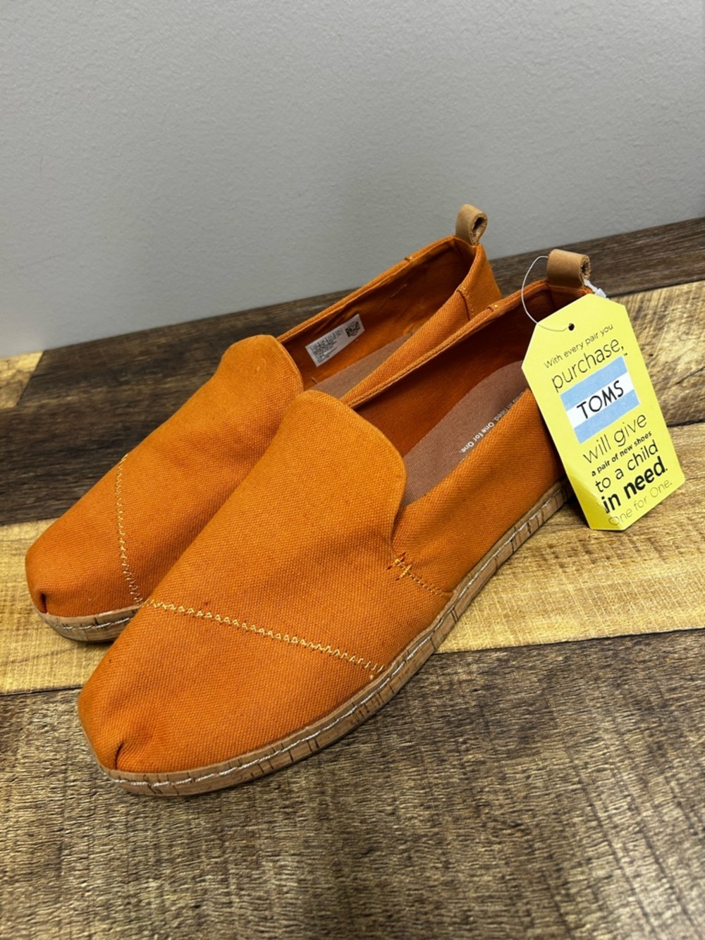 TOMS Men’s Orange Canvas Slip-On Loafers